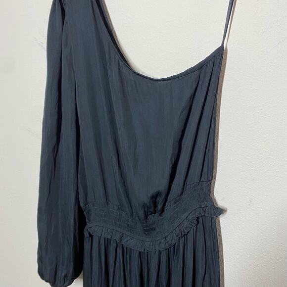 Grade & Gather Black Satin One Shoulder Midi Dress NWT Size Small - Picture 4 of 13